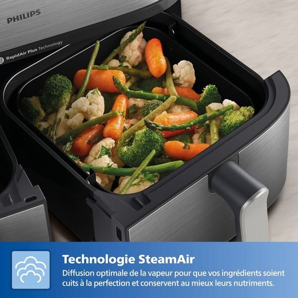 Fritös utan olja Philips Airfryer NA555/00 Serie 5000 dubbelkorg 9L