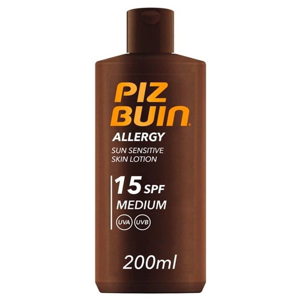 Solskydd - Piz Buin - Allergi SPF15 - Känslig Hud - Varaktig Hydrering - Vattentålig