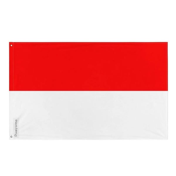 Indonesiens flagga – 90 x 150 cm – Hållbar polyester – 2 metallöglor – Inomhus / Utomhus – Pixelforma