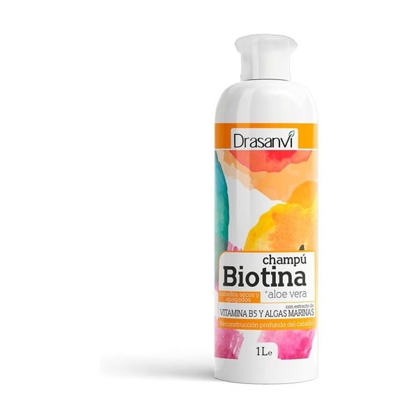 DRASANVI - Biotin och aloe vera schampo för torra och livlösa hår 1000 ml