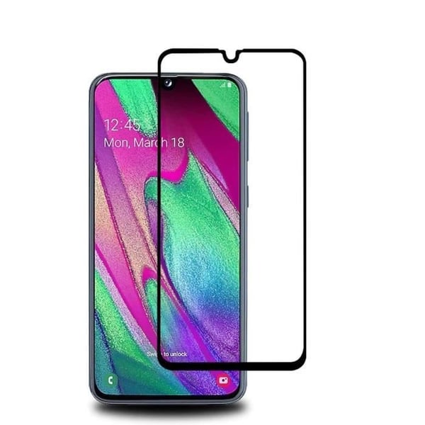 Skärmglas till Samsung Galaxy A40 - Helsvart, Stöt- och Repbeständig [Phonillico®]