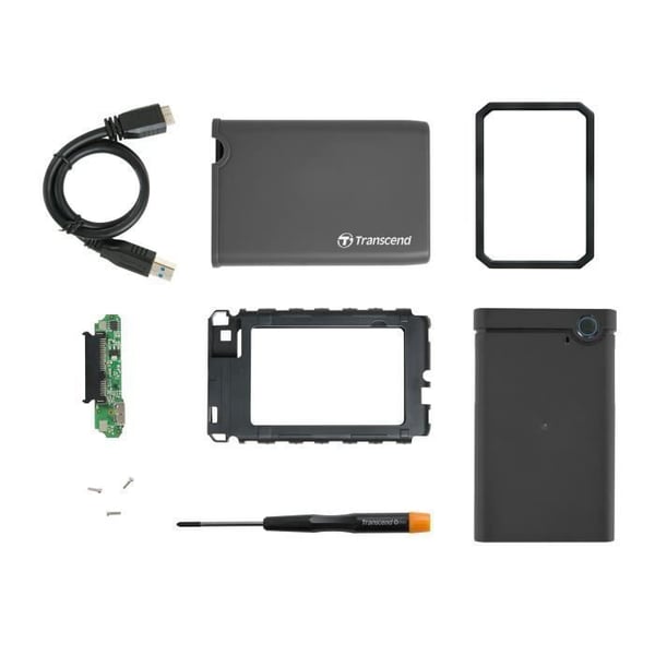 TRANSCEND Diskkonverteringssæt fra intern til ekstern harddisk - SSD - 2,5" - USB 3.0 - SATA III 6Gb/s