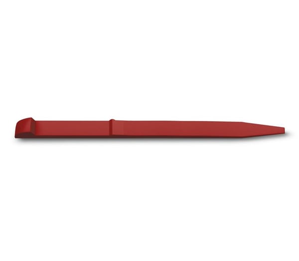 Cure-dents i syntetiskt och hållbart material från Victorinox, tillverkat i Schweiz, designat för småknivar, röd färg.