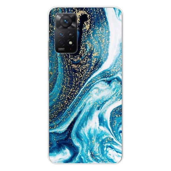 Tryckt silikonfodral kompatibelt Xiaomi Redmi Note 11 Pro Plus 5G Glitter Blue Marble