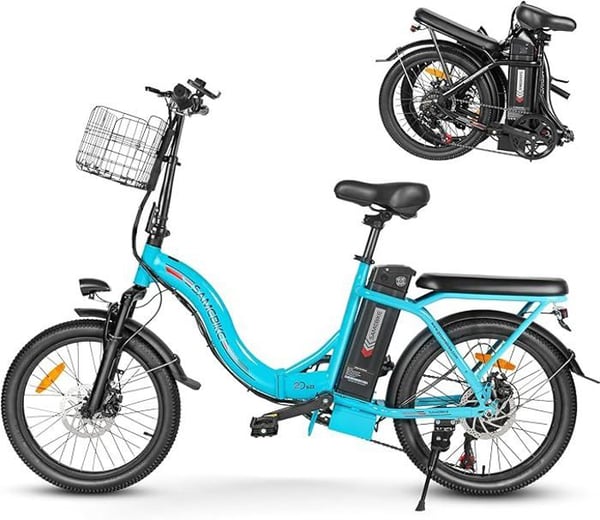 Elcykel Sammenklappelig - SAMEBIKE - CY20-FT-LB - 250W - 20 Tommer - Rækkevidde 60-110 km