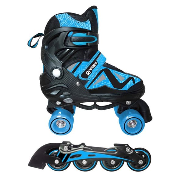 Dobbelt patin 2 i 1 - Sport One - Sort - Størrelse 31/34 - Konvertibel til inline skøjter