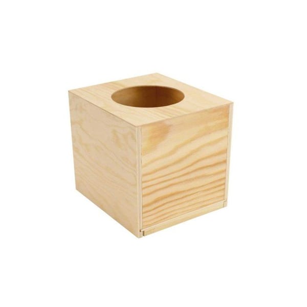 MégaCréa DIY - Trä näsdukshållare rund skärning 14 x 12.3 H 14 cm