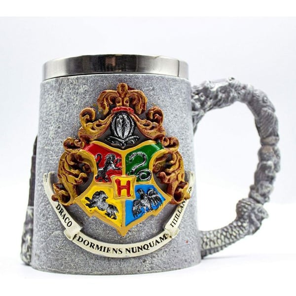 Mugg - Harry Potter - Hogwarts - 350ml - Polyresin - Grå- USED