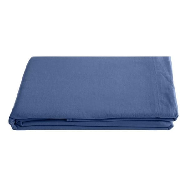 Palace 100% tvättad färgad bomull platt lakan, 63 trådar/cm² South Wind - Palace Indigo - 270 x 290 cm för King Size säng