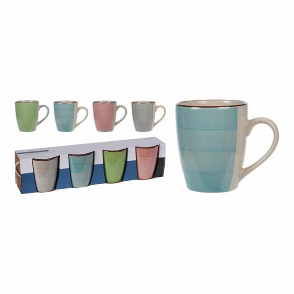 Set med keramikmuggar - Excellent Houseware - 4 delar - Olika färger - Tål mikrovågsugn