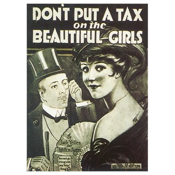 Legendarte - Vintage Music Cover Don't Tax On The Beautiful Girls - Målning, Canvastavla cm. 50x70