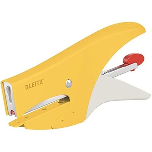 Häftapparat - LEITZ - Gul - Kapacitet 15 Ark - Bakladdning - Ergonomisk