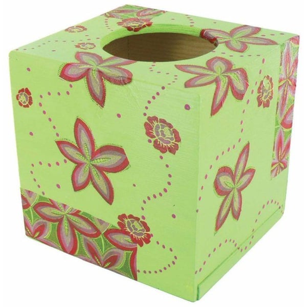 MégaCréa DIY - Trä näsdukshållare rund skärning 14 x 12.3 H 14 cm