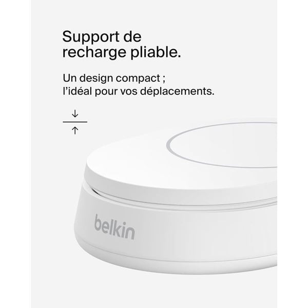 Magnetisk laddningsstöd - BELKIN - Qi2 - 15W - Vit
