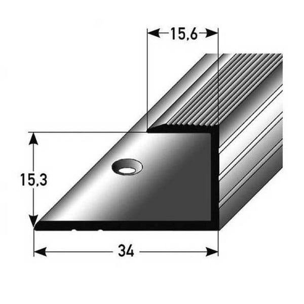 Infällningsprofil för parkett H av ram 15,3 mm anodiserad aluminium genombruten mörkbrons-1000