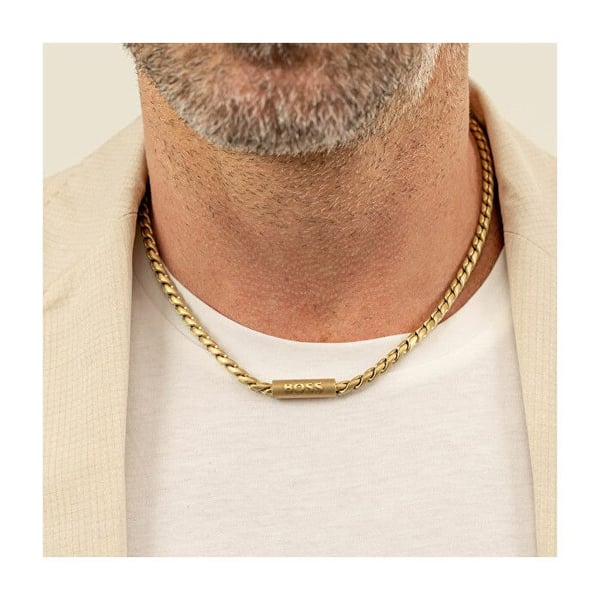 Elegant halsband i förgyllt stål för män Doran 1580694