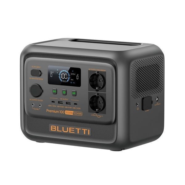 BLUETTI Premium 100 V2 Bärbar strömstation - Batteri 1024Wh, Solgenerator 2x2000W (2700W max.)
