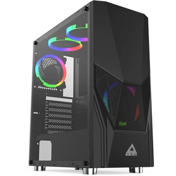 Datorlåda - MONTECH - FIGHTER 500 - Svart - ATX/mATX/mITX - Härdat glaspaneler