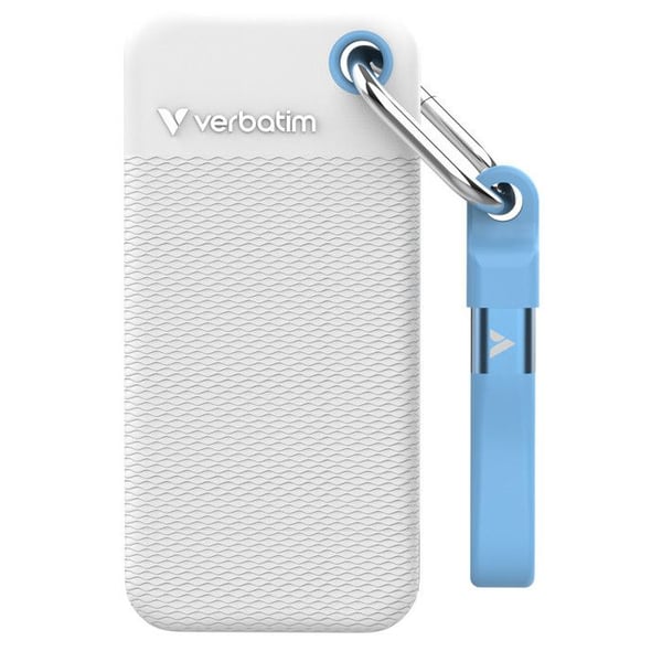 Verbatim Pocket SSD Extern 2TB USB-C 3.2 Gen 2 Blå/Vit