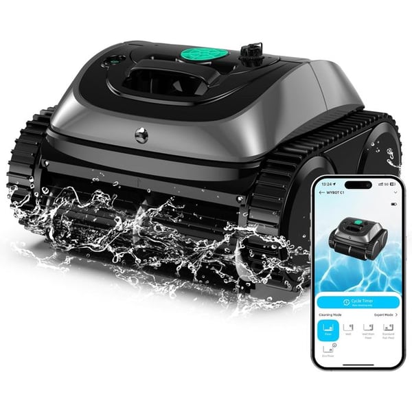 WYBOT C1-OS800, trådlös poolrobot för komplett automatisk rengöring av botten, väggar och vattenlinje.