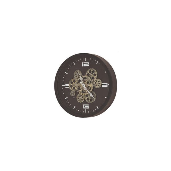 Rund Väggklocka Metall Svart Kugghjul - Diameter 38cm