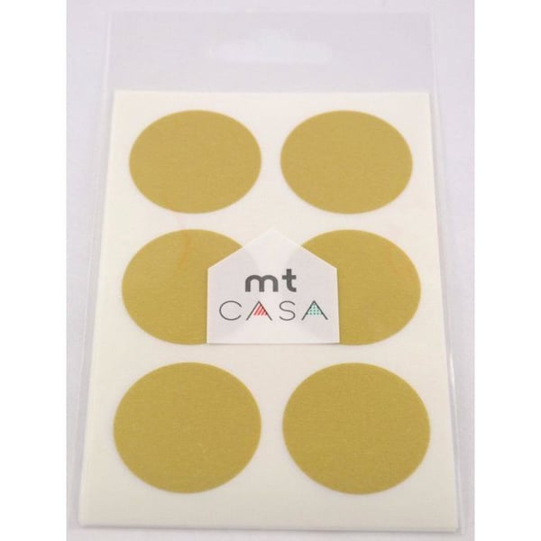 Maskeringstejp - Maskeringstejp MT Casa Seal Sticker rund och washi or - guld