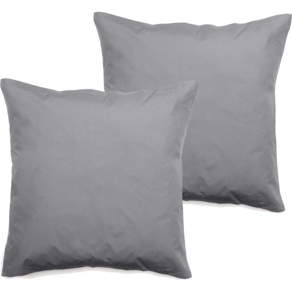 Set med 2 örngott i ren kammad bomullspoplin med långa fibrer 80 trådar/cm² Vent du sud - Stål - Set med 2 örngott 65 x 6