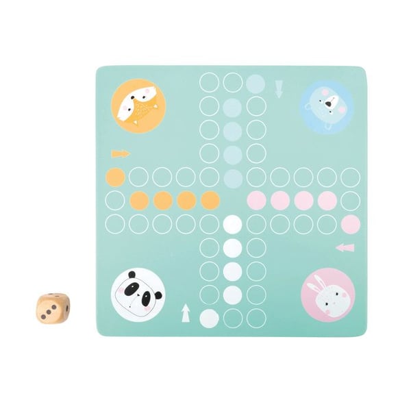 Sällskapsspel - LEGLER - 11462 - Ludo Björn i Trä - Djurförråd - Flerfärgad