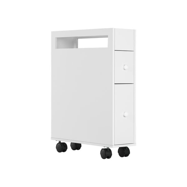Toilettskab - MUVOE - 2 skuffer - Hvid - Lakeret MDF - 16x49,5x66 cm Toilettskab - MUVOE - 2 skuffer - Hvid - Lakeret MDF - 16x49,5x66 cm