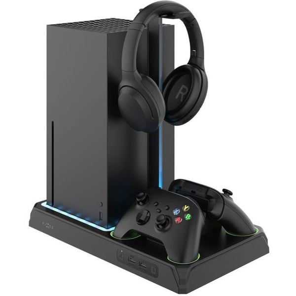 Multifunktional stöd - FIXERAD - Xbox S/X - Ladda 2 kontroller - Aktiv kylning - RGB-bakgrundsbelysning