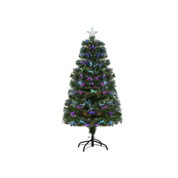 HOMCOM Keinotettu joulukuusi, LED-valot, tähden muotoinen huippu, 66 cm x 66 cm x 120 cm, vihreä