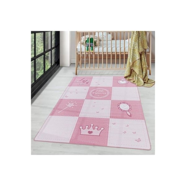 Barnmatta - AYYILDIZ - Play 2905 PINK - Prinsessmotiv - Rosa - 160x230 cm