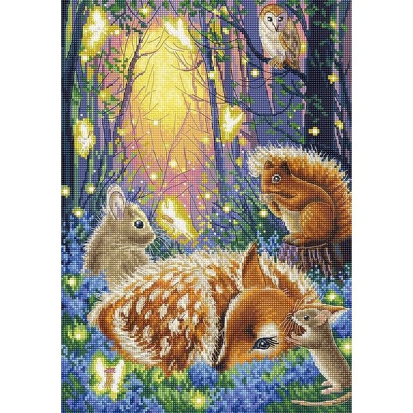 Kit för korsstygn LetiStitch - Drömmarnas skog 21x30cm/8.27x11.81"