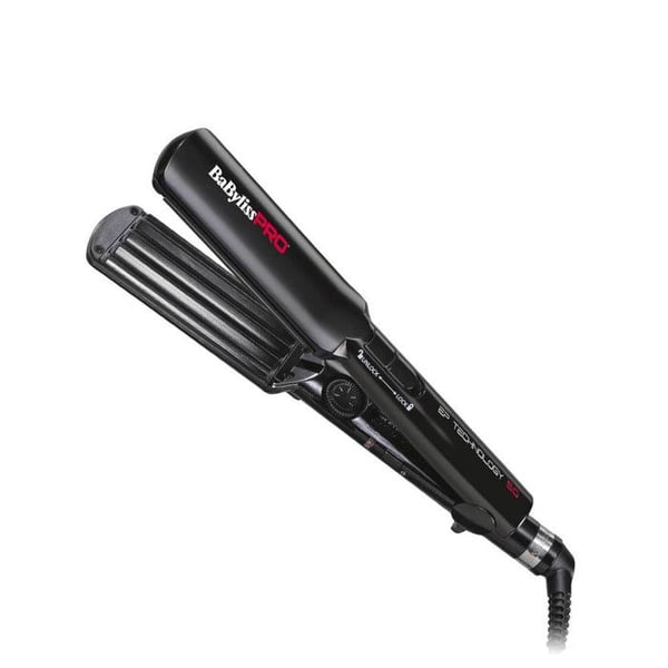 Creppjärn - BABYLISS PRO - Bred plattor - Säkerhetssystem - Svart färg - Unisex