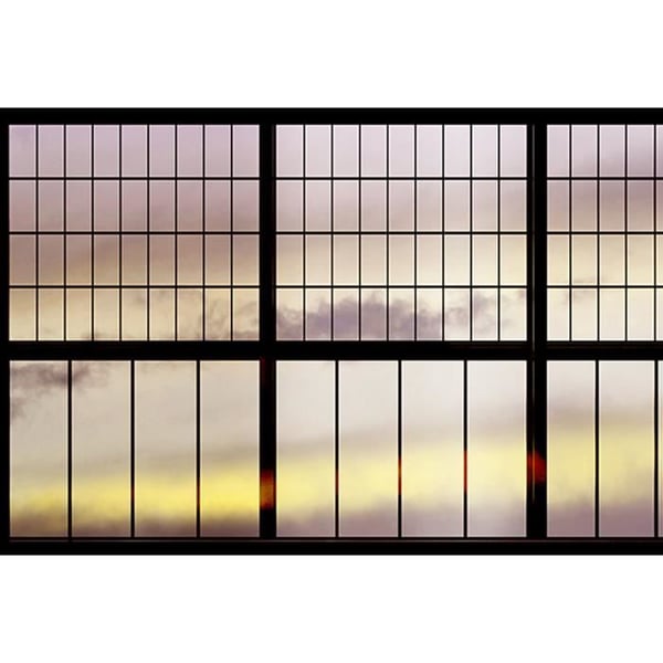 Tapet fönster M1-No.60920 digitaltryck gul svart himmel