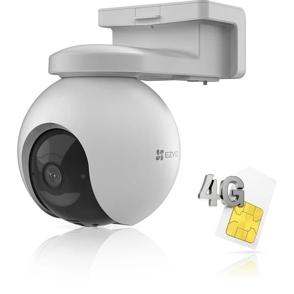 Utomhuskamera - EZVIZ - EB8 4G 3MP - Människodetektering - 360° vision - 10400mAh batteri - Nattseende