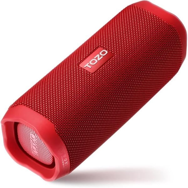 Bluetooth-högtalare - TOZO - PA2 - 2000mAh - 25 timmars batteritid - Vattentålig Röd