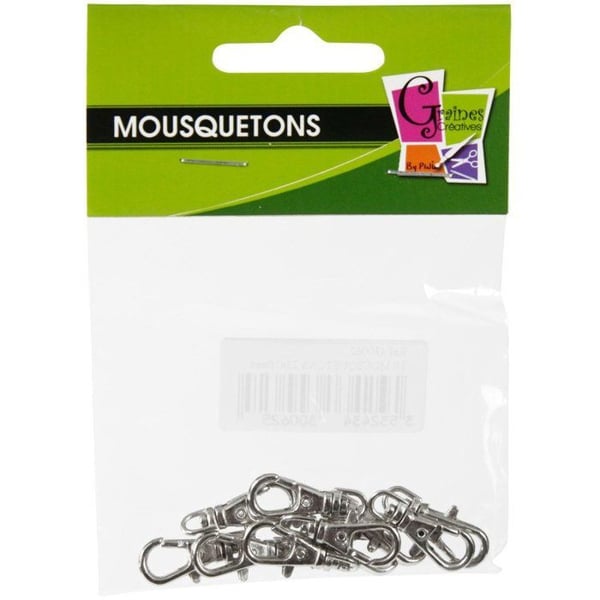 Karbinhake - GRAINE CRÉATIVE - Silverfärgad - 2,3 x 1,6 cm - 10 stycken - Blandat