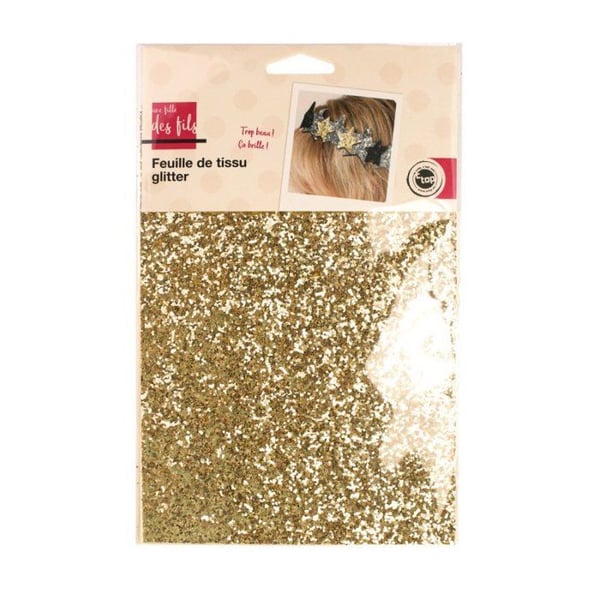 MégaCréa DIY - Glittrande tygkupong A5 Guldglitter