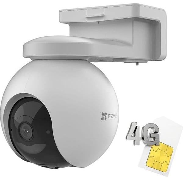 Utomhuskamera - EZVIZ - EB8 4G 3MP - Människodetektering - 360° vision - 10400mAh batteri - Nattseende