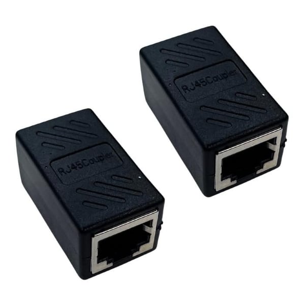 RJ45-kopplare - PHONILLICO - Paket med 2 - Svart - Kompatibel med Cat 5/6/7