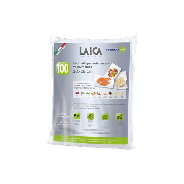 Sätt 100uds. Vakuumförpackningspåsar 20x28cm Vt3501 Laica