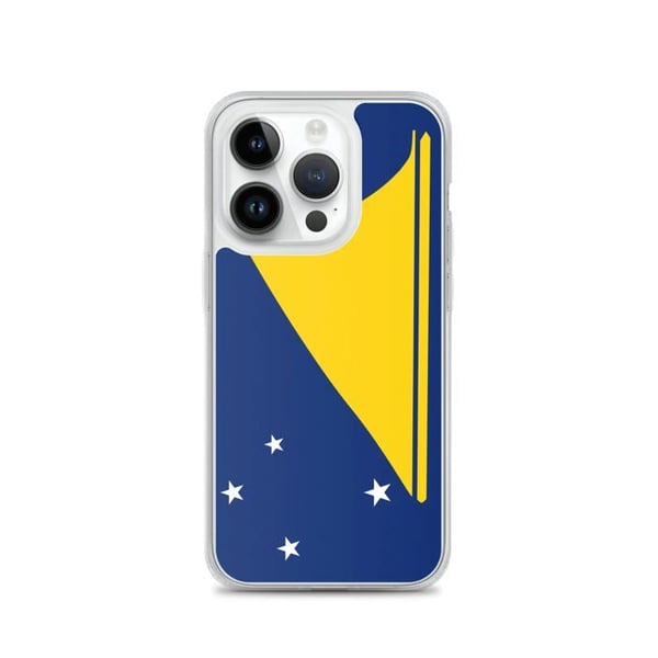 Mobilskal – Tokelaus flagga – Kompatibel med iPhone 14 Pro – Mjukt fodral – Slitstarkt och stöttåligt – Silikon – Pixelforma