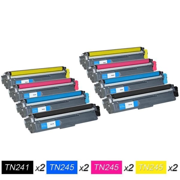 8-pack TN241BK TN245C TN245M TN245Y Kompatibla Tonerkassetter för Brother HL3140CW, HL3150CDW, HL3150CDN, HL3170CDW, DCP9020CDW
