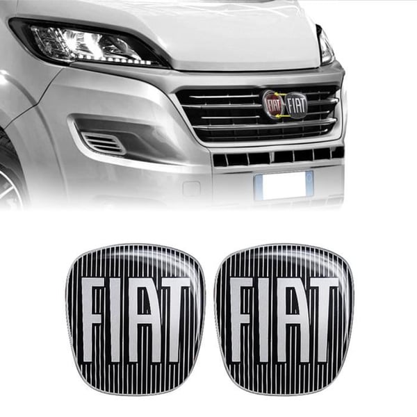 3D-dekal - Fiat - Ducato - Svart - 2 delar - 90 x 81 mm