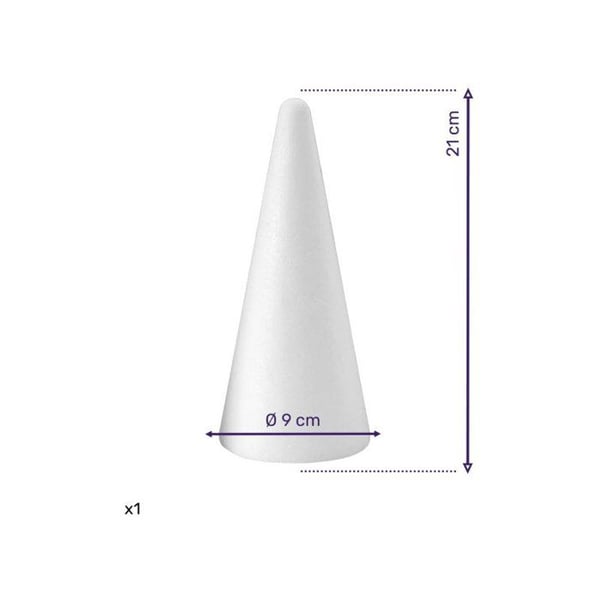 Polystyrenkoner, massiva, höjd 21 cm