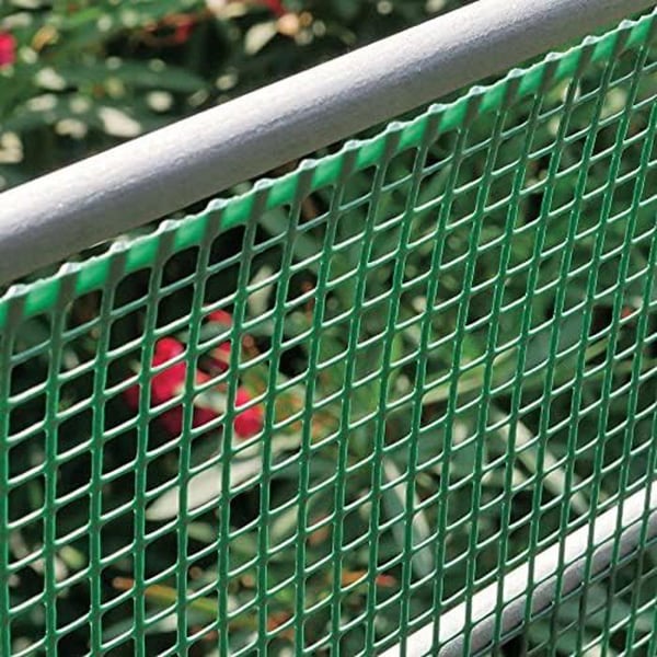 TENAX Plastnet Quadra 10 Grøn 1,00x50 m, Multifunktionelt Beskyttelsesnet til Altaner, Terrasser, Porte og Hegn