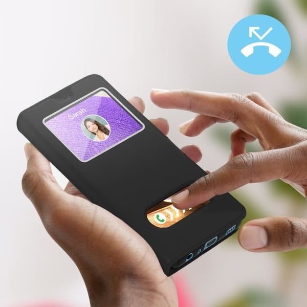 Hölster för Samsung Galaxy A32 - AVIZAR - Dubbel Fönster - Videostöd - Svart