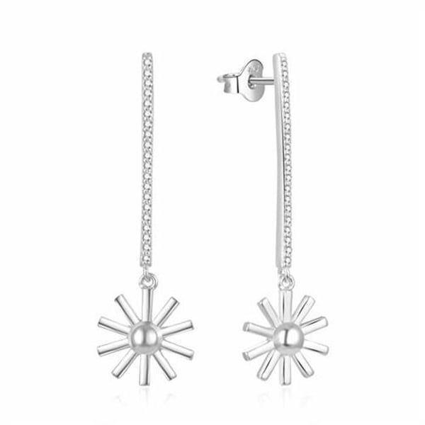Örhängen - MOISS - E0002432 - Silver 925 - Kubisk Zirkon - Blommor