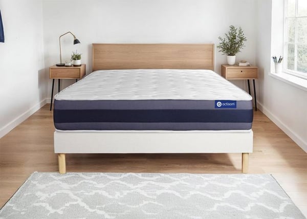 Madrass- och boxspringset 160x220 cm - Actilatex Morpho - Vitt boxspringkit